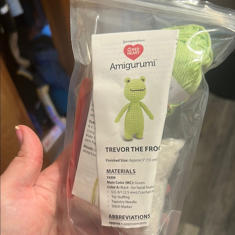 Red heart crotchet frog kit